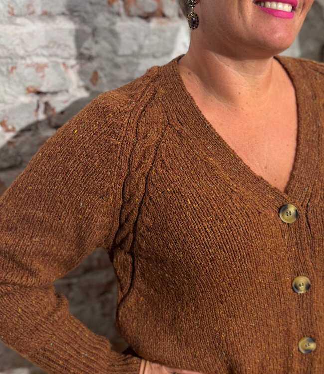 FISHERMAN wollen vest YMKJE COPPER van pure merino