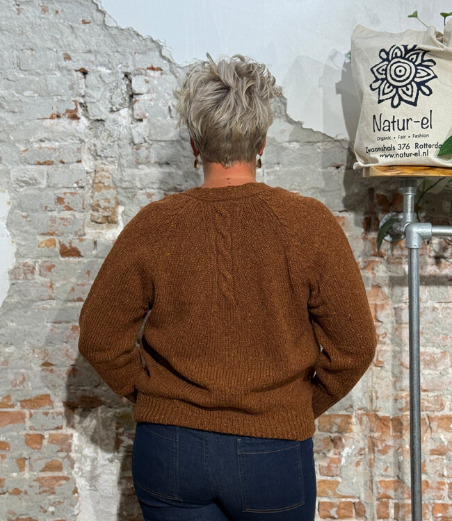 FISHERMAN wollen vest YMKJE COPPER van pure merino