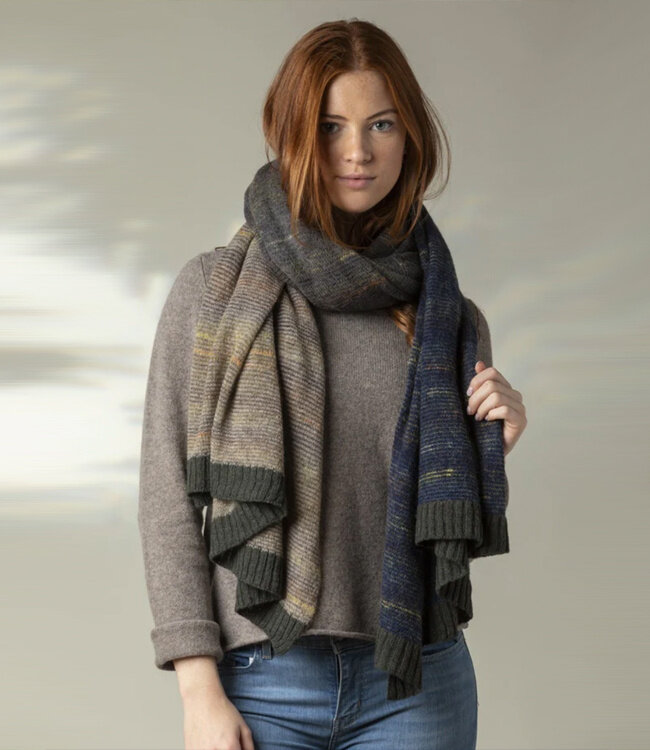 ERIBE grote wollen sjaal 100% merino lamswol TREELINE VOLE