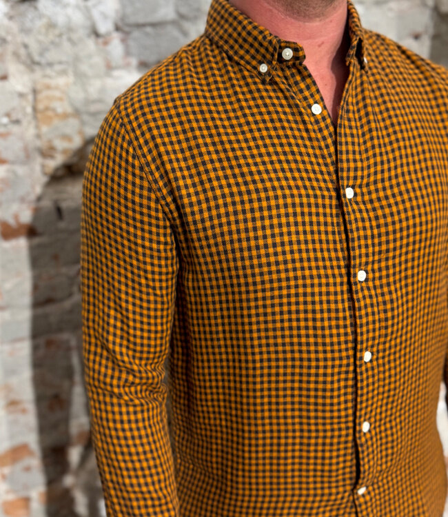 Geruit overhemd flanel SVERRE BROWN biologisch katoen KCA