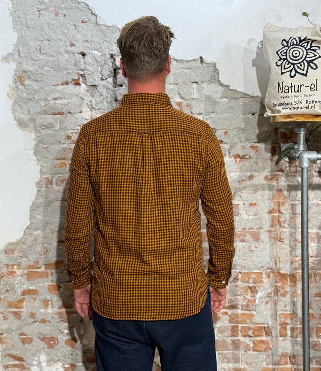 Geruit overhemd flanel SVERRE BROWN biologisch katoen KCA