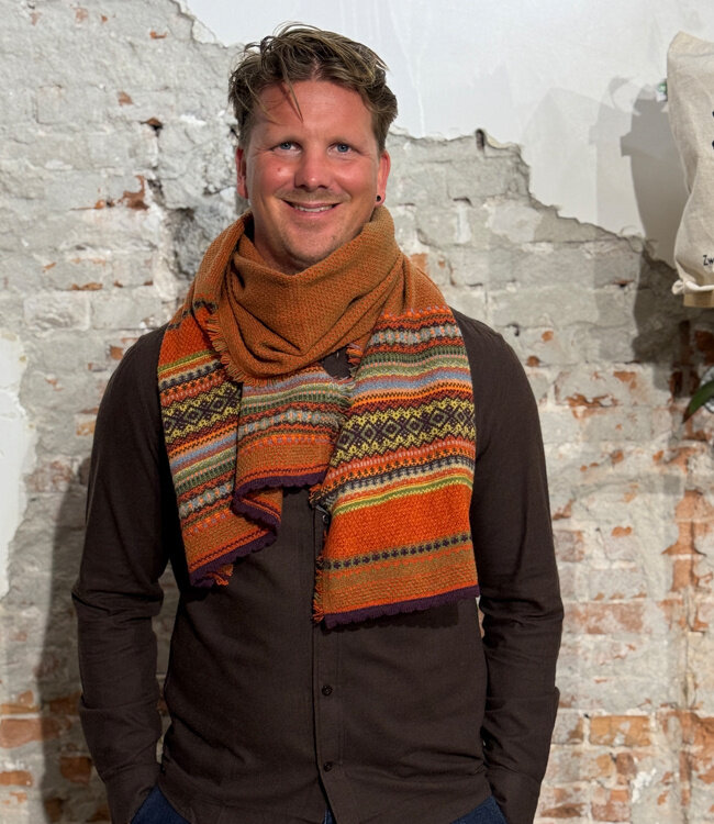 ERIBE Wollen sjaal shawl 100% merino lamswol ALPINE COPPERLAND