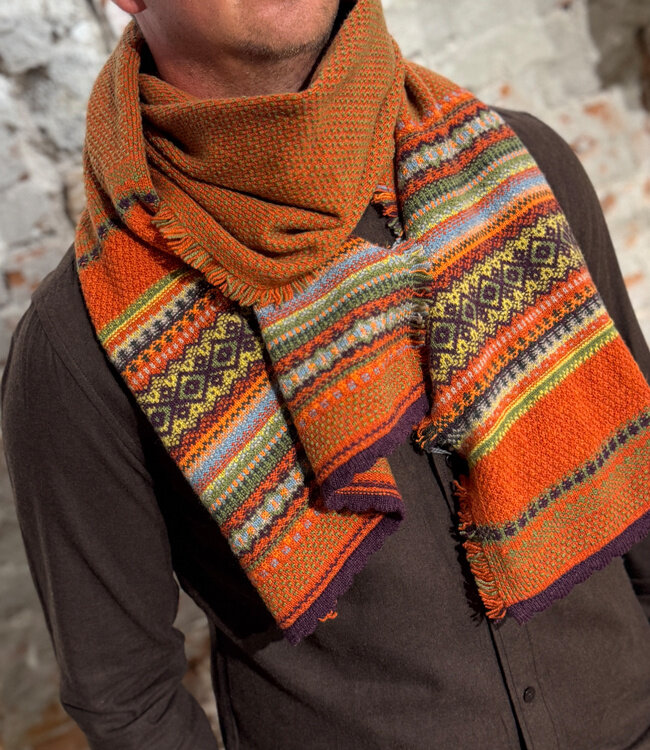 ERIBE Wollen sjaal shawl 100% merino lamswol ALPINE COPPERLAND