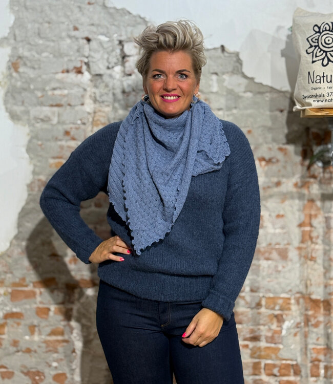 MADNESS wollen sjaal stola van pure merino wol AJOUR STONE