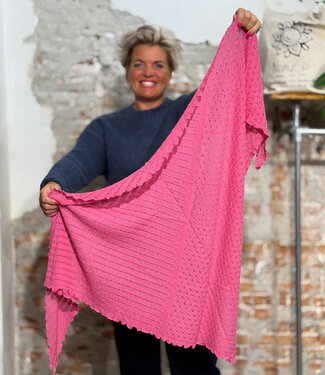 Madness MADNESS wollen sjaal stola van pure merino wol AJOUR PINK