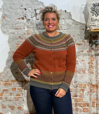 Eribé ERIBÉ merino wollen ALPINE VEST met angora COPPERLEAF
