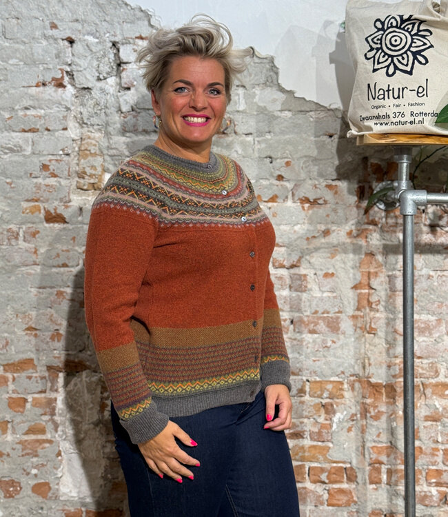 ERIBÉ merino wollen ALPINE VEST met angora COPPERLEAF