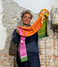 ERIBE Wollen sjaal shawl 100% merino ALLOA TULIP