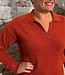 LIVING CRAFTS v-hals trui ALINA BURNT RED biokatoen en wol