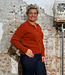 LIVING CRAFTS v-hals trui ALINA BURNT RED biokatoen en wol