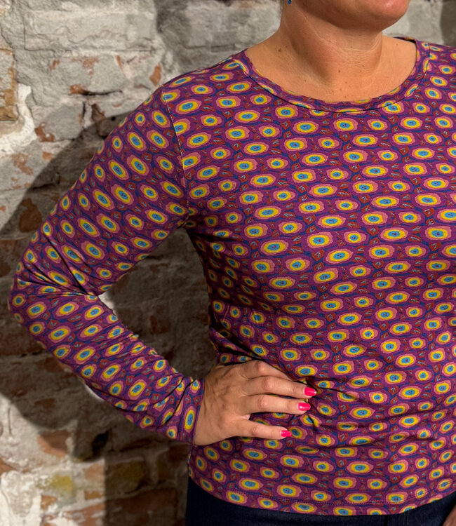 HIMALAYA longsleeve BERTA FLOWER VIOLET met print ecovero