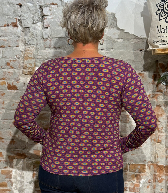 HIMALAYA longsleeve BERTA FLOWER VIOLET met print ecovero