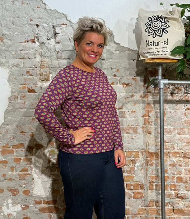 HIMALAYA longsleeve BERTA FLOWER VIOLET met print ecovero