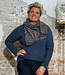 MADNESS wollen print sjaal DOTS DARK van pure merino wol