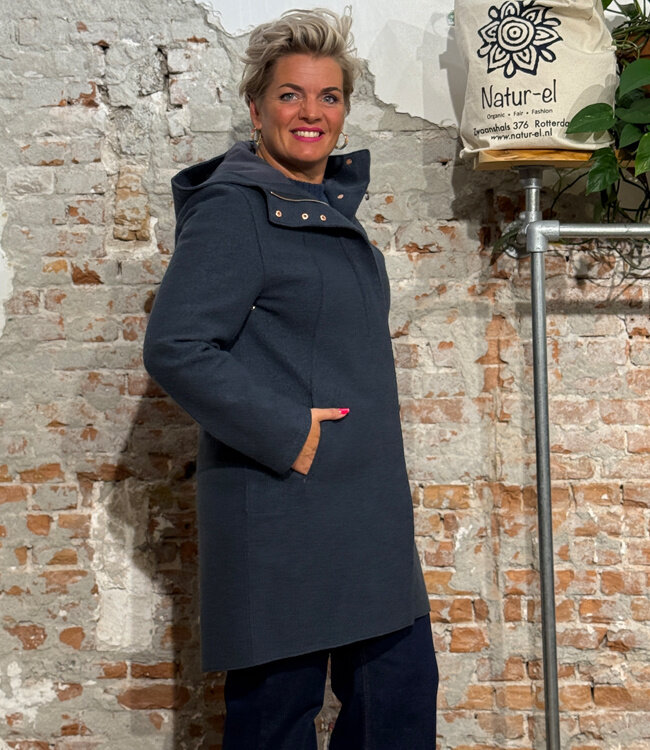 LANGERCHEN wollen parka jas RISANA GRAPHITE