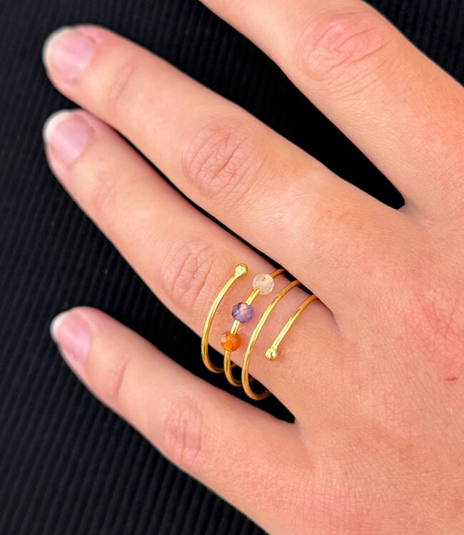 ANUKOO fairtrade ring PEARLS 18k verguld