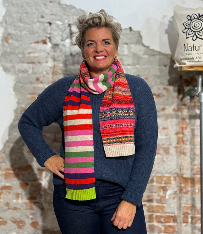 ERIBE Wollen sjaal 100% merino lamswol STOBO ROSA