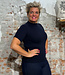 Rib shirt met opstaande kraag ANA NIGHT biologisch katoen
