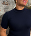 Rib shirt met opstaande kraag ANA NIGHT biologisch katoen