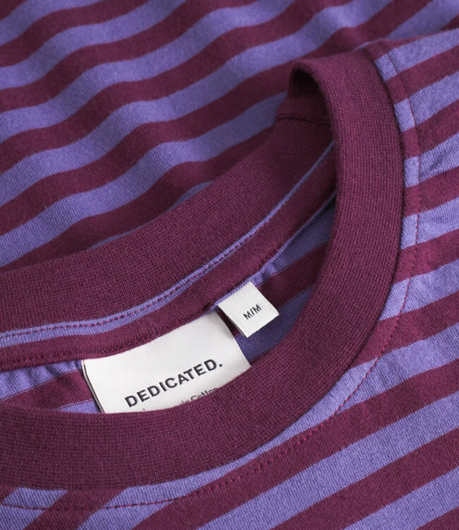 DEDICATED gestreept shirt FIG STRIPES biologisch katoen
