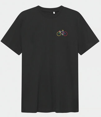 Dedicated DEDICATED shirt met print PAPER CUT BLACK biologisch katoen