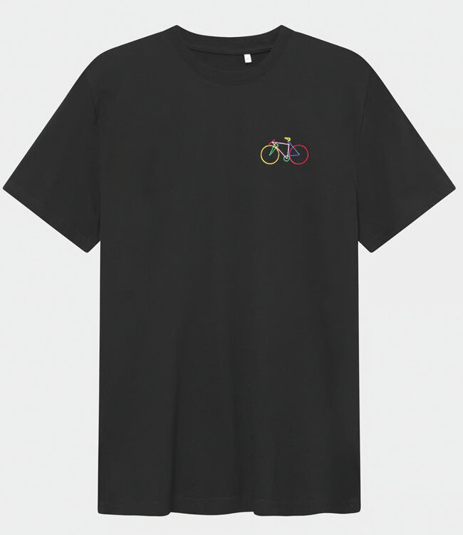 DEDICATED shirt met print PAPER CUT BLACK biologisch katoen