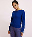 Tranquillo TRANQUILLO trui met boothals IRIS BLUE biologisch katoen