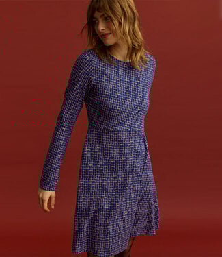 Tranquillo TRANQUILLO gebreide jurk SITA BLUE met print