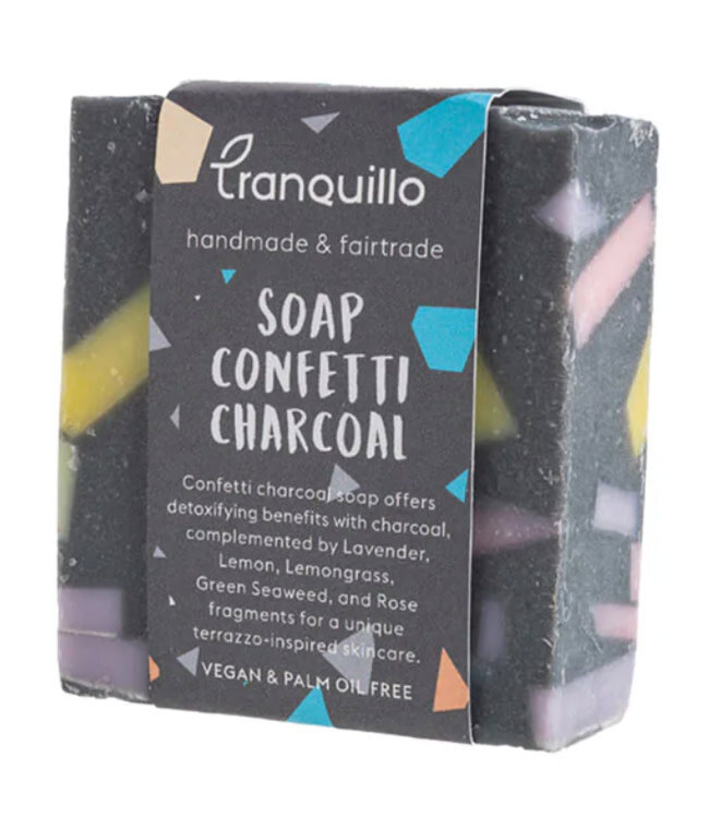 TRANQUILLO zeep CONFETTI CHARCOAL 100 gr ZERO WASTE