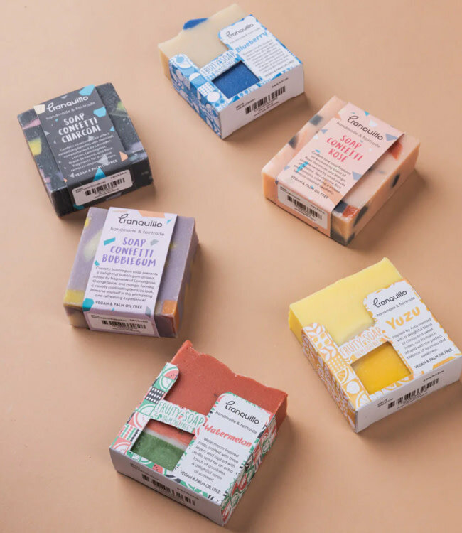 TRANQUILLO zeep CONFETTI CHARCOAL 100 gr ZERO WASTE