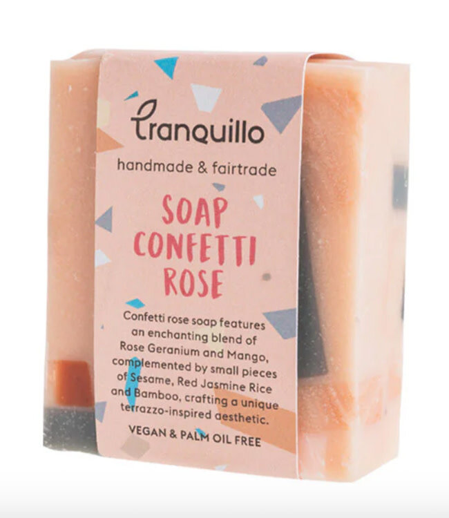 TRANQUILLO zeep CONFETTI ROSE 100 gr ZERO WASTE
