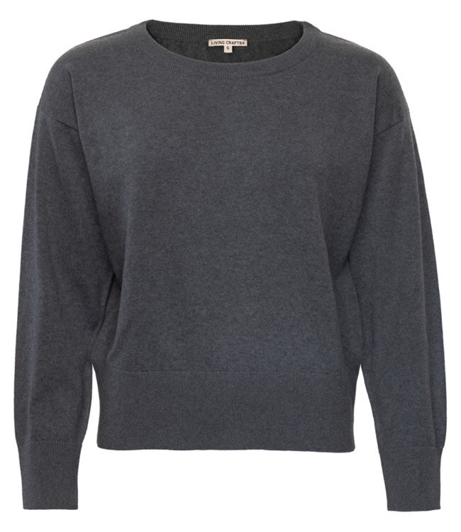 LIVING CRAFTS trui LIESKE GREY biologisch katoen en wol
