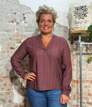Madness MADNESS v-hals blouse DIONE PLUM ecovero wol