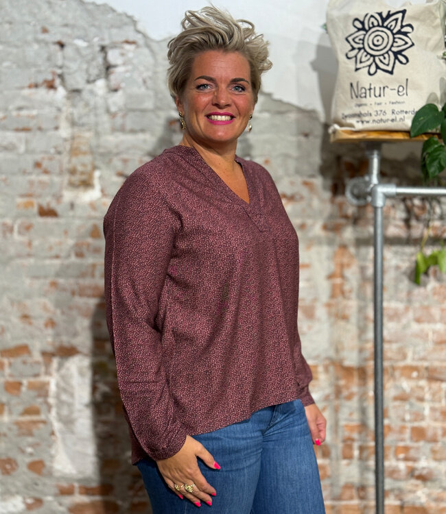 MADNESS v-hals blouse DIONE PLUM ecovero wol