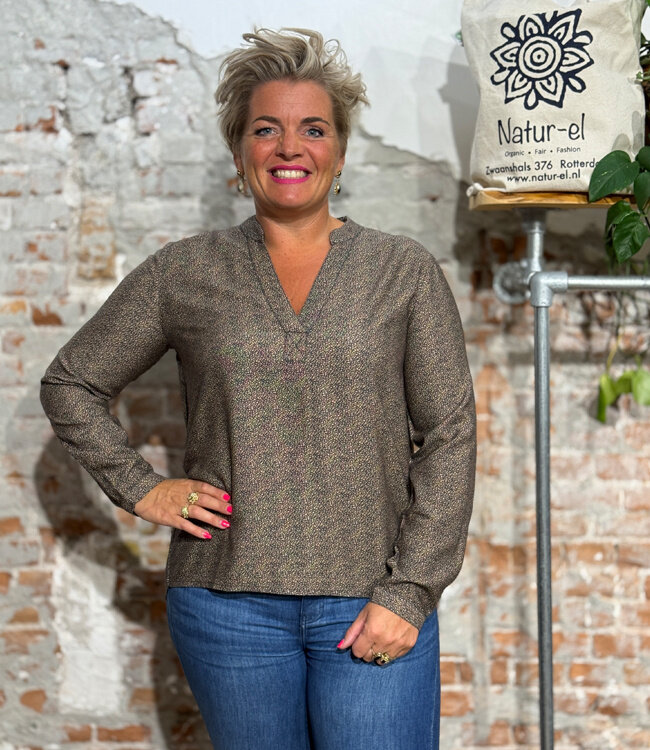MADNESS v-hals blouse DIONE BLUE ecovero wol