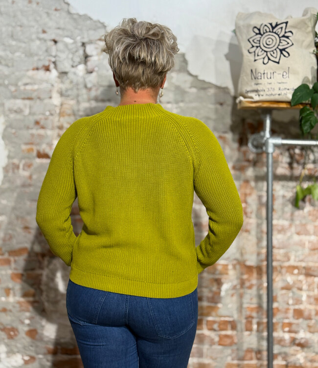 MADNESS trui opstaande kraag JET AVOCADO biologisch katoen