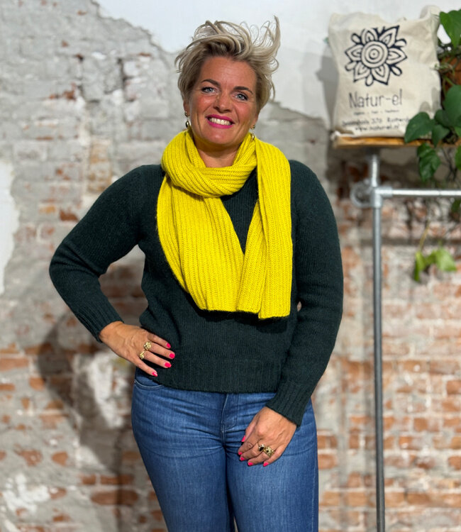 MADNESS effen wollen sjaal DESI YELLOW alpaca biologisch katoen