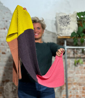 Madness MADNESS wollen sjaal DESI COLORBLOCK alpaca biologisch katoen