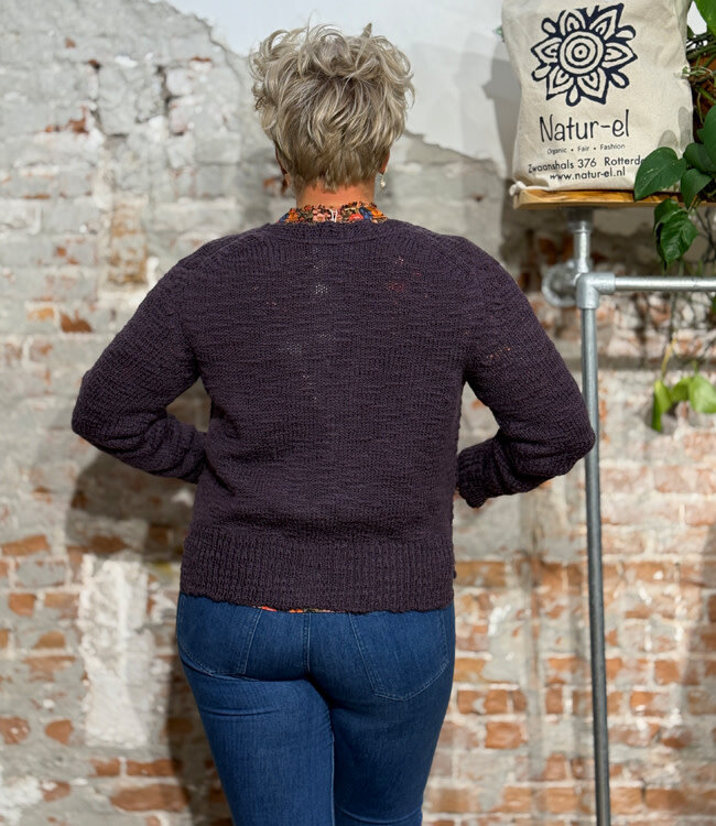 MADNESS wollen v-hals vest BO PLUM pure wol