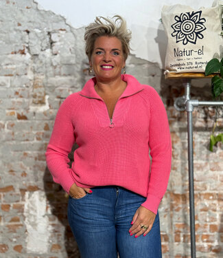 Madness MADNESS schippers trui SOOF PINK van biologisch katoen