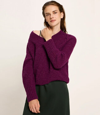 Lanius LANIUS wijde v-hals alpaca trui KAMALA BORDEAUX