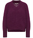 LANIUS wijde v-hals alpaca trui KAMALA BORDEAUX