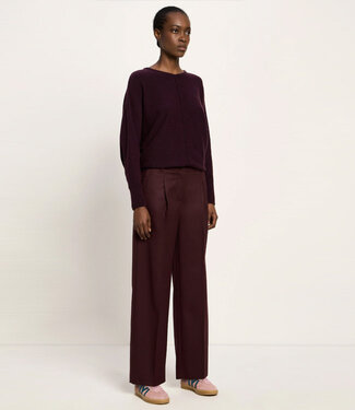 Lanius LANIUS wollen pantalon LOIZA BORDEAUX met bandplooi