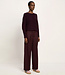 Lanius LANIUS wollen pantalon LOIZA BORDEAUX met bandplooi