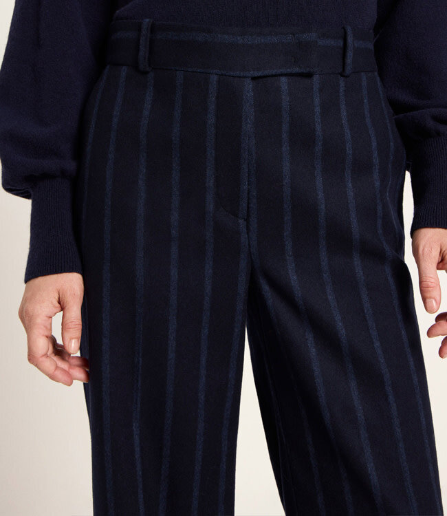 LANIUS wollen pantalon ALINA BLUE gestreept