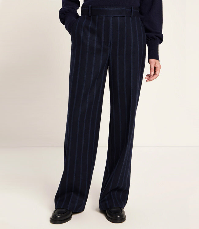 LANIUS wollen pantalon ALINA BLUE gestreept