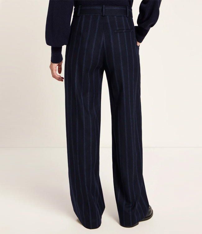 LANIUS wollen pantalon ALINA BLUE gestreept