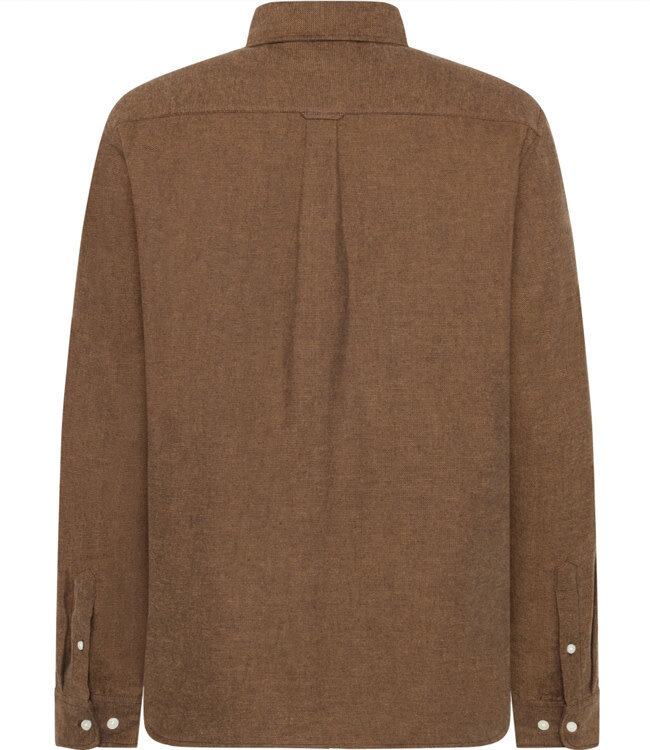 Overhemd fishbone flanel DIRK CHOCO biologisch katoen KCA