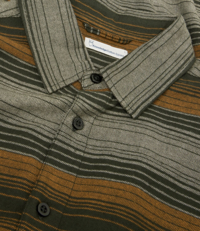 Gestreept overhemd flanel MIK GREEN biologisch katoen KCA