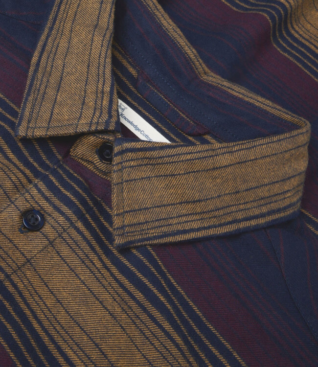 Gestreept overhemd flanel MIK NAVY biologisch katoen KCA